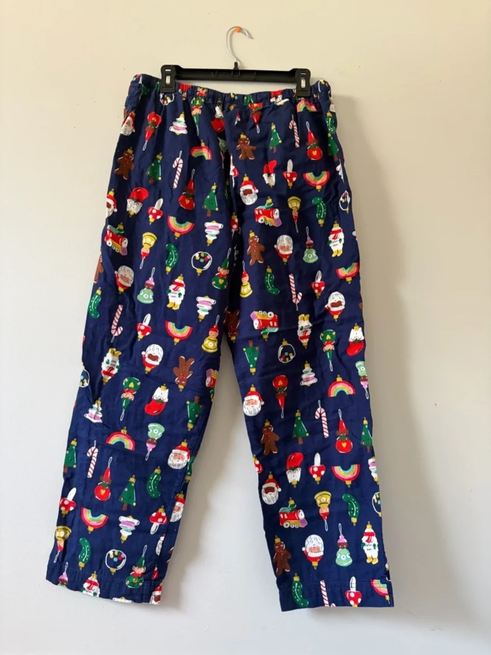 Navy Christmas Print Pajama Pants